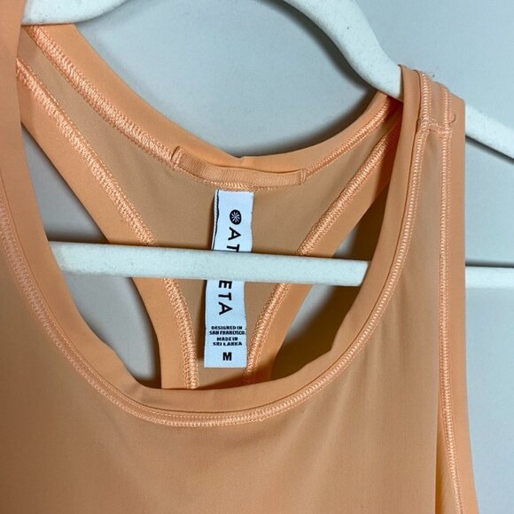 Athleta Ultimate Tank Top Racerback Orange Active Womens M UPF Sweat Wicking - Picture 2 of 7